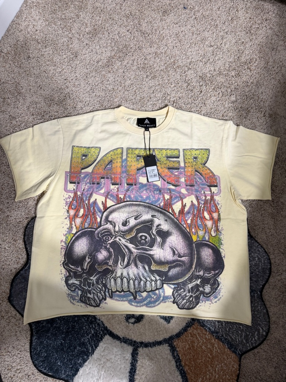 Bone Paper Money Graphic Skull Tee - Men’s Short Sleeve Shirt